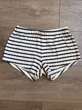 LE BOP Sadie Smocked Hot Shorts in
Black & White Stripes Shopbop